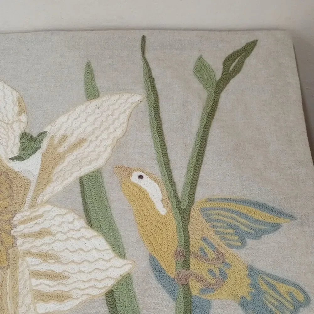Pottery Barn Bird And Flower Pillow Shams, Set Of 2, 24